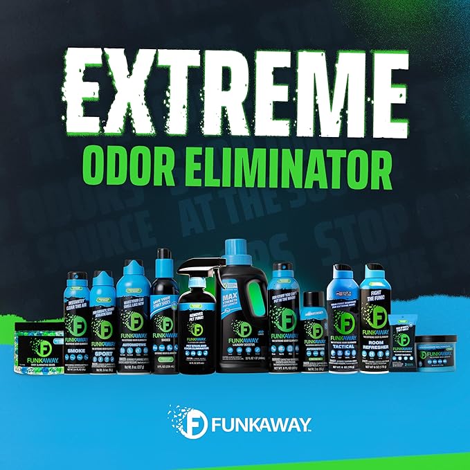 FunkAway Extreme Odor Eliminating Closet Refresher AeroSpray, 6 oz., Odor Eliminating Spray Removes Musty, Stuffy, Sweaty and Stinky Airborne Odors