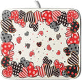 Red Heart Dish Drying Mat 16"x18" Love Dots Microfiber Dish Drainer Rack Mat Holiday Absorbent Fast Dry Pad for Kitchen Counter Home Decor