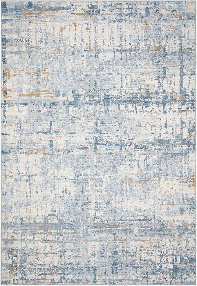2x3 Entryway Rug,Door Mat Indoor Entrance, Washable Non Slip Kitchen Bathroom Rugs, Ultra-Thin Throw Small Rug for Front Door, Blue Beige