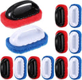 12 Pack Handled Scrubber Set, Non-Scratch Reusable Scouring Pads with Handle for Bathroom, Shower Tile, Bathtub, Pool, Kitchen & Grills Surfaces Teak Cleaner