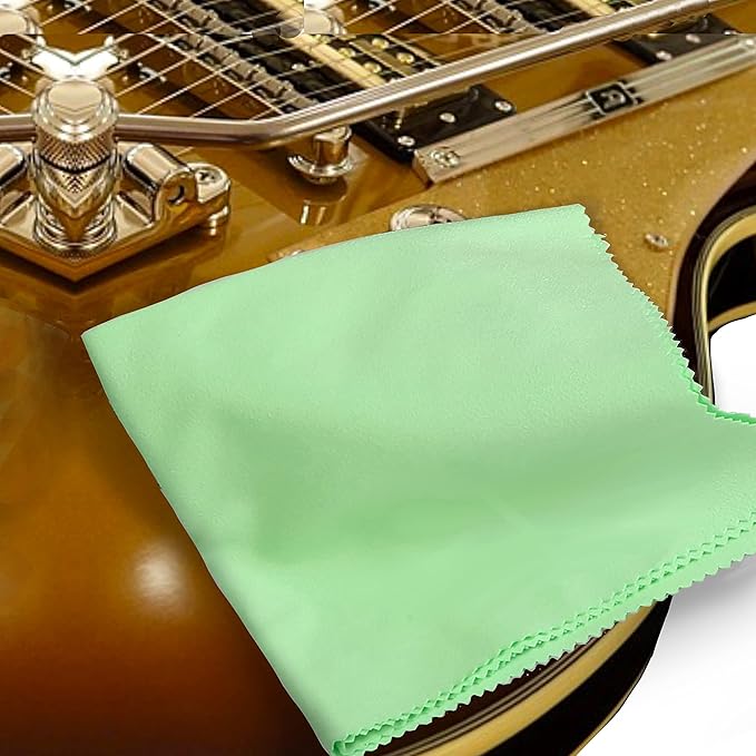 6 Pack Guitar Cloths, 12"x12" Microfiber Flute Cleaning Cloth for Musical Instruments Polishing & Cleaning Cloths for Guitar Flute Violin Piano Clarinet Trumpet Sax
