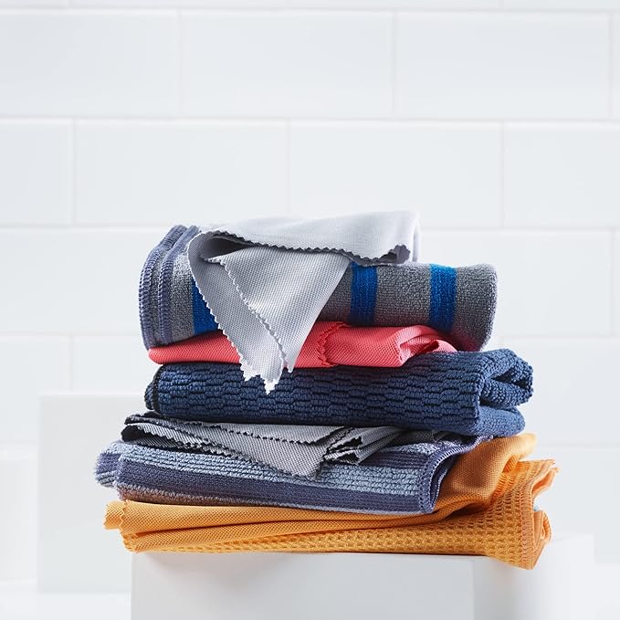 E-Cloth Range & Stovetop Cleaning Cloth, Reusable Premium Microfiber Cleaning Cloth, Ideal Oven & Glass Stove Top Cleaner, 100 Wash Guarantee, Blue & Gray, 1 Pack