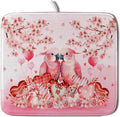 Small Holiday Dish Drying Mat Pink Love Bird Absorbent Coffee Bar Mat for Decoration 16 X 18 In