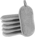 6 Pack Dual-Sided Sponges Kitchen, Non Scratch Microfiber Dish Sponge All Purpose Dish Washing Scrubber for Cleaning Non-Stick Cookware Dishes Kitchen Pots Pans Sink Household(Grey)