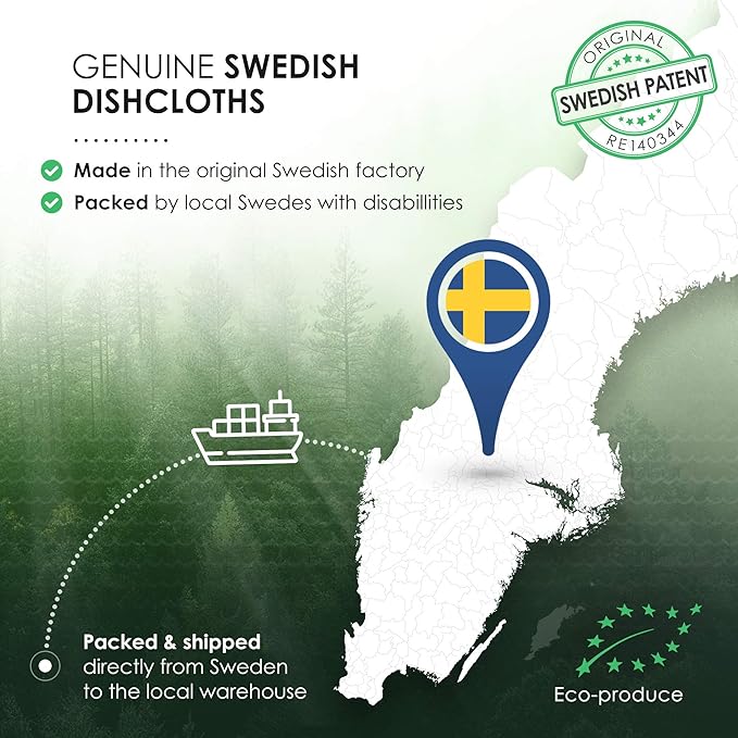 SUPERSCANDI 5 Pack Swedish Dishcloths for Kitchen - 100% Biodegradable & Compostable, Reusable Paper Towels Washable, Food-Safe & Without Plastic - Dish Rags Suitable for Any Surface, Scandi White