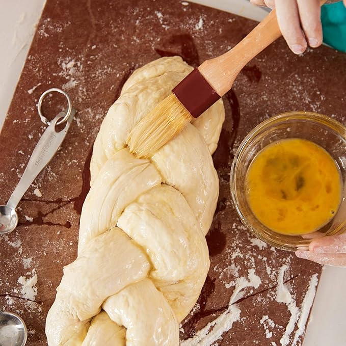 Boao Natural Bristle Pastry Brush Beech Wooden Handle Basting and BBQ Brushes for Cooking, Butter, Oil, Egg, Marinade, Grilling, Baking, Kitchen Food(1, 2, 3 Inch)
