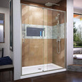DreamLine Flex 50-54 inch W x 72 inch H Semi-Frameless Pivot Shower Door in Brushed Nickel