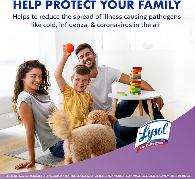 Lysol Air Sanitizer Spray with Bacterial Odor Eliminator for Home & Office, Sanitizing Air Spray, Air Freshener Alternative, Lavender Sky Scent, 10 oz (Pack of 3)