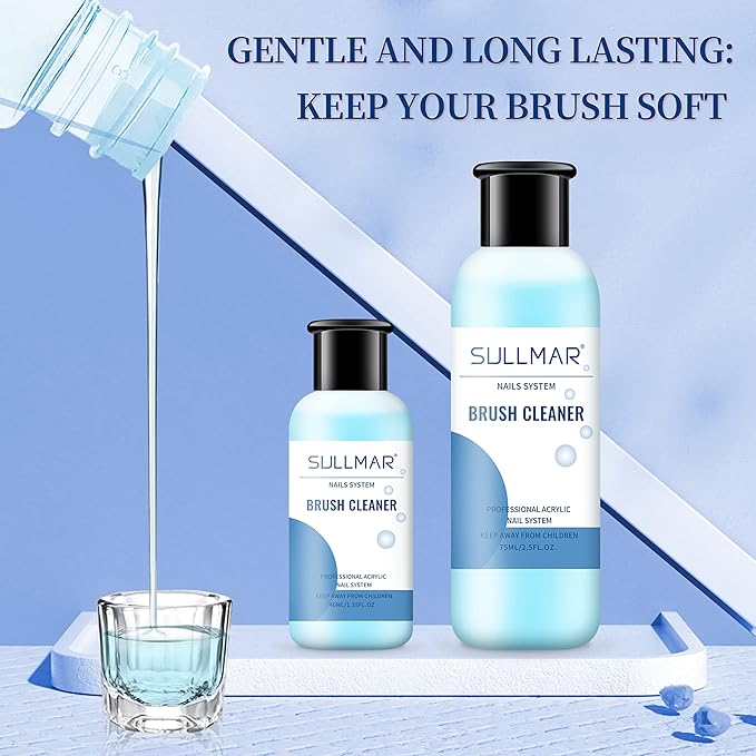 Nail Brush Cleaner 5fl.oz 150ml Nail Brush Cleaner And Conditioner Quickly Clean Nails Art Brush Acrylic NailBrush DIY Salon At Home