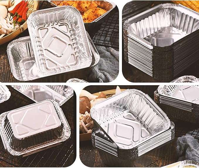 Loaf Pans [50 Pack] 2Lb Heavy Duty Disposable Aluminum Foil Premium Bread Tins Standard Size - 8.5" X 4.5" X 2.5" Perfect for Homemade Cakes & Breads