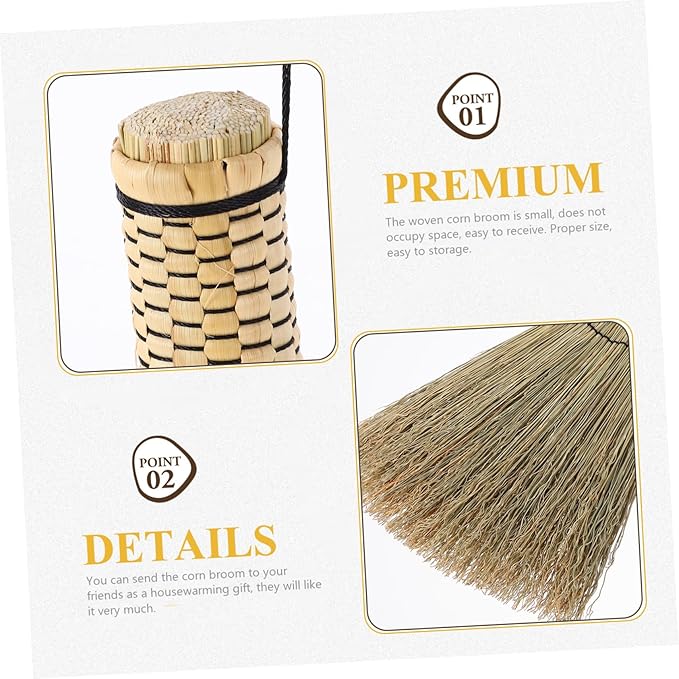 Garneck Household Old Fashioned Handle Duster Wedding Toddler Cleaning Supplies Small Whisk Brooms Hand-Made Corn Broom The Bed Artificial Child Sorghum Carpet Asia mini Vietnam