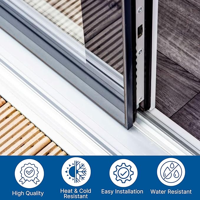 KC Hardware Vinyl Sliding Screen Door Track, Sliding Door Bottom Track Replacement, Patio Screen Door Guide - Flat White Vinyl -72 Inch- Pack of 2