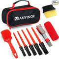 10Pcs Interior Detailing Brush Set, Car Vent & Dashboard Cleaner Kit with Microfiber Towel, Storage Bag (10PCS)