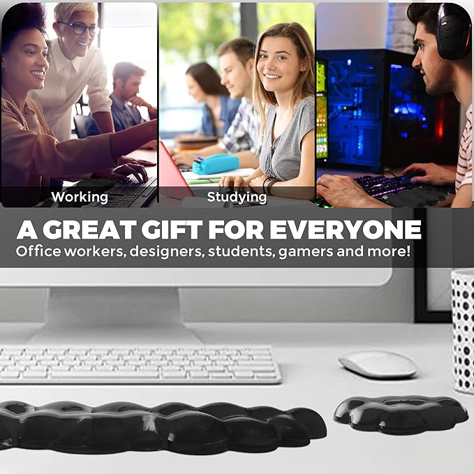 Gel Cloud Keyboard & Mouse Wrist Rest Set - Cloud Keyboard Wrist Rest Pad & Mouse Support for Office Gaming Pad Computer Laptop Ergonomic Comfortable Pain Relief- Cloud Pad Set