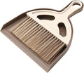 Mini Broom and Dustpan Set, Small Handheld Broom and Dustpan for Desk, Clip-On Hand Brush for Keyboard, Car Interior, Countertop, and Cat Litter Cleaning, Brown