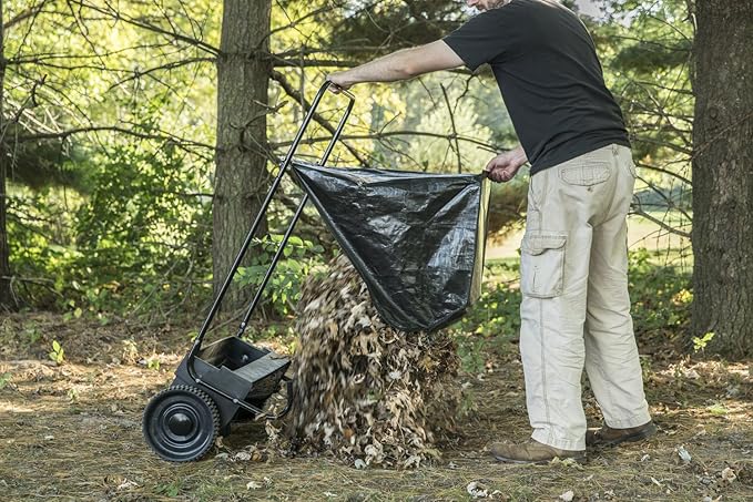 Agri-Fab 45-0218 " 26" Push Behind Lawn Sweeper, 7 cu. ft Hopper Bag Capacity; Leaf & Grass Catcher, with Adjustable Brush Height