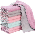 10Pack Kitchen Cloth Dish Towels,Super Absorbent Coral Velvet Dishtowels,Nonstick Oil Washable Fast Drying,Double-Sided Dish Towel,Used for Table Dish Glass Pet Paw（5Colors）