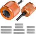 1/2" & 3/4" Copper Pipe Cleaner Set for Drill, with 1/4" Hex Shank & 10 Brush Blades Plumbing Tools for Removing Rust, Stains & Paint from Copper & Metal Pipes (Orange)