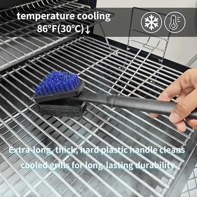 Nylon Grill Brush No Wire Bristle Barbecue Brush Grill Cleaning Kit Safe Grill Scraper Brush for Outdoor Grill Cleaner with Hole BBQ Brush Accessories Clean Cool Grates Gift for Men/Dad 3 PCS