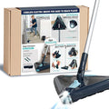 Zippi Sweeper Max - 2025 Version Lightweight Sweeper, Triangular Design Allows for Sweeping in Corners, Perfect for Short Carpet Hardwood and Tile, LED Light, 1 Hr Cleaning Time
