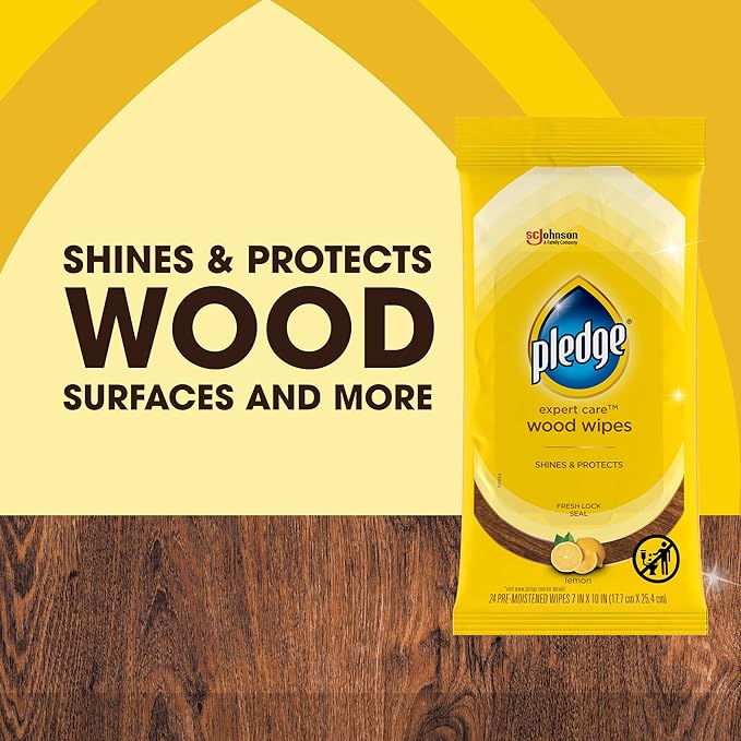 Pledge Expert Care Wood Cleaner and Polish Wipes (24 Count) and Spray (9.7 oz)