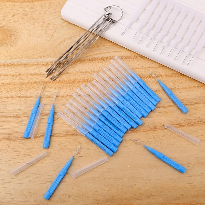 40pcs Shower Head Cleaner Tools, 2 Designs Shower Head Cleaning Brushes Multi-Size Showerhead Cleaner Picks Anti-Clogging Cleaning Brush for Bathroom Small Hole Gap Nozzle Window Slot (Blue)
