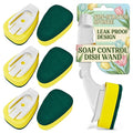 Dish Wand with Soap Dispenser - Dish Sponge with Handle for Quick Dishwashing, High-Density Non-Scratch Cellulose Head, 7 Sponge Refills Included - Leak-Proof Design for Clean & Easy Soap Control