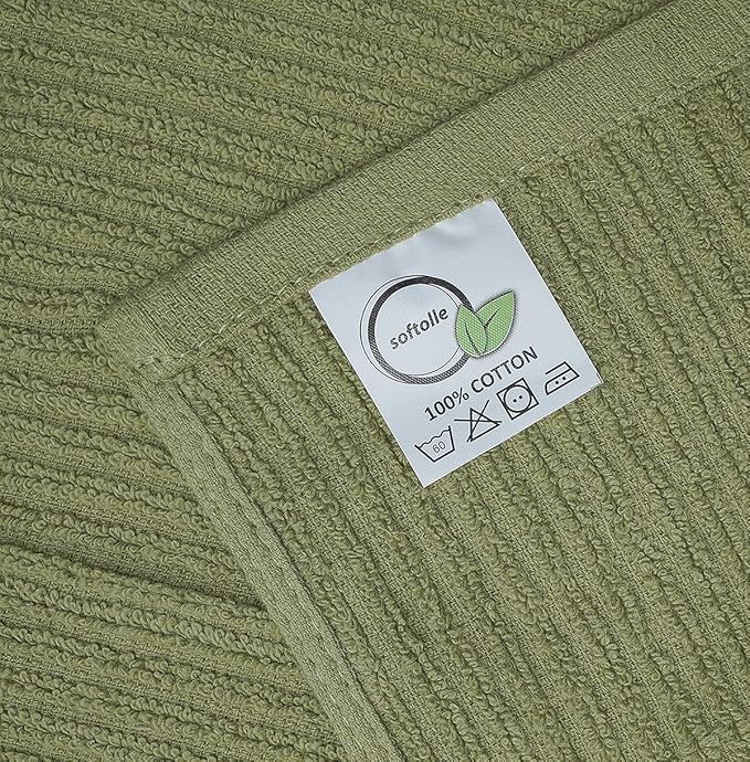 Softolle Bar Mop Towels, Pack of 12-16x19 Inches - 100% Cotton Super Absorbent Towels, Multi-Purpose for Home and Bar Cleaning (Sage Green)
