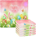 Dish Towels Kitchen Cleaning Cloths Easter Eggs in The Grass with Butterflies Spring Flowers Dish Cloths Absorbent Kitchen Towels Lint Free Bar Tea Soft Towel Kitchen Accessories Set of 6,11"x11"