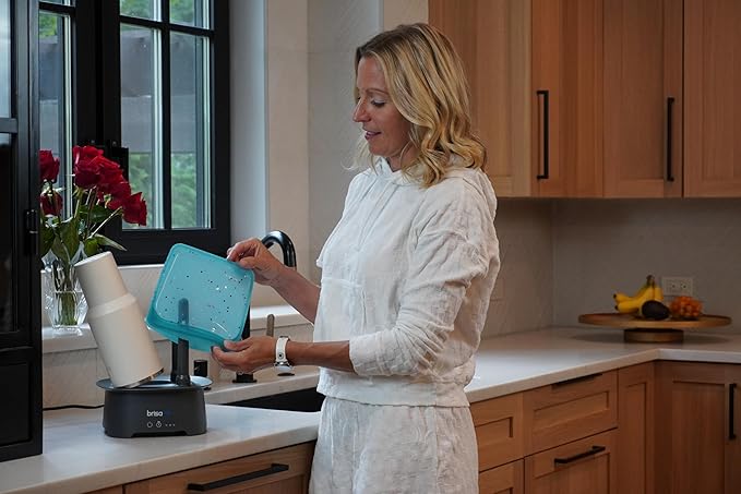 Brisa Rack: Powered Drying for reusables bottles, bags, and containers - Heated Air Drying Technology - Home Essential Drying Rack Kitchen Tool - White