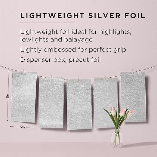 Fromm Pop Up Hair Foils, Silver Foils, Cosmetology Supplies, Hairstylist Essentials, Lightweight, Ideal for Highlighting and Coloring, Precut, 5" x 11", 500 Foil Sheets