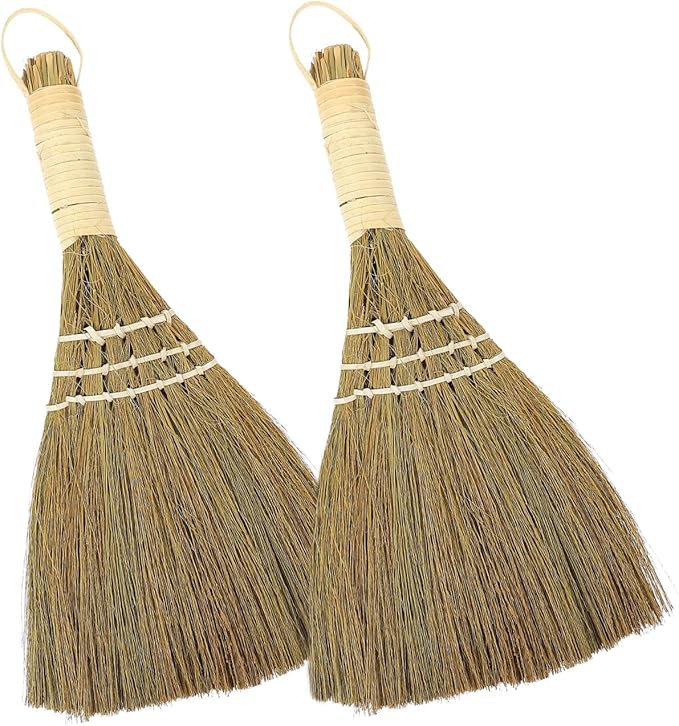 Witch Altar Broom, Wicca Brush DIY Craft Jewelry Making Pendant Wiccan Ritual Broom Altar Witches Broom Handmade Mane Broomstick for Ceremonial Wall Decor 25.5cm