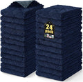 Mordimy 24 Pack Kitchen Towels (20" x 10", Dark Grey & Navy Blue), Super Soft and Absorbent Dish Towels, Coral Velvet Microfiber Cleaning Cloth, Nonstick Oil Fast Dry Dish Cloths