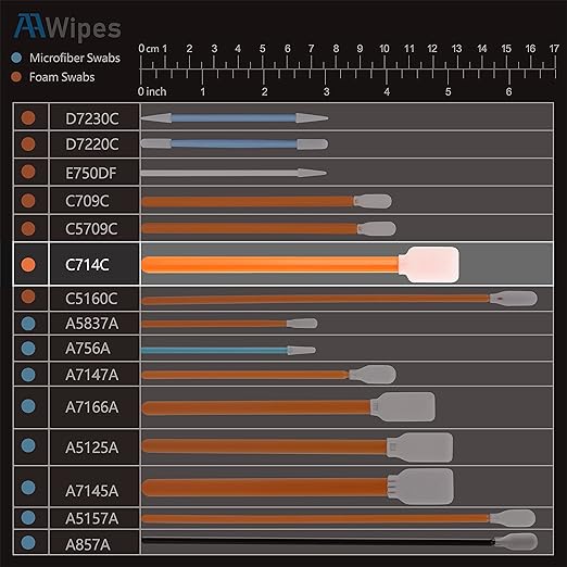 AAwipes Foam Swabs (1000 pcs Large Rectangular Foam Tips, 5.25", Orange) Cleanroom Foam Cleaning Swab for Roland Printers, Inkjet Printer, Air Conditioner, Car Vent, etc (C714C)