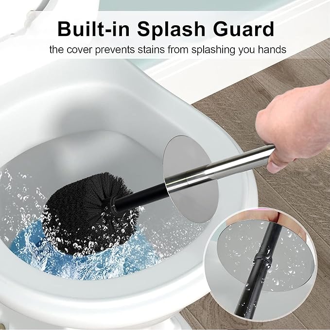 Marble Cherry Blossom Design Resin Toilet Brush and Holder Set for Bathroom, Stylish Design with Durable Bristles and Compact Storage
