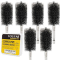 Quadruple Wire Twist Professional ID Copper Tube Pipe Cleaner for Fittings 6pcs, 1” Pipe Cleaning Brush Set, Stainless Steel Wire Bore Brushes for Power Drill, 1/4 Inch Hex Shank