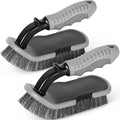 DecorRack 2 Pack Cleaning Brush, Heavy-Duty Scrub Brush with Ergonomic Handle for Floors, Tiles, Bathtubs, Grout, Decks, and Outdoor Surfaces (Gray, 2 Pack)