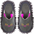 Warm Microfiber Slippers Floor Dust Dirt Hair Mop Slippers Shoes Anti-slip for Bedroom Home (Dark gray)