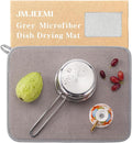 Dish Drying Mat 2 Pack, Dish Drying Mats for Kitchen Counter, Absorbent Dish Drainer Mat Kitchen Drying Pad - Microfiber, Grey, 11.8 by 15.7 Inch