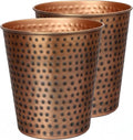 happimess HPM1110B-SET2 Axel Modern Minimalist Hammered Steel 2 Gal Waste Bin for Kitchen, Office, Bathroom, Bedroom, Dorm, Antique Copper (Set of 2)