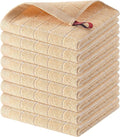 Homaxy 100% Cotton Terry Kitchen Dish Cloths, Ultra Soft and Absorbent Dish Towels for Kitchen, Suitable for Drying and Washing Dishes, 8 Pack, 12 x 12 Inches, Apricot