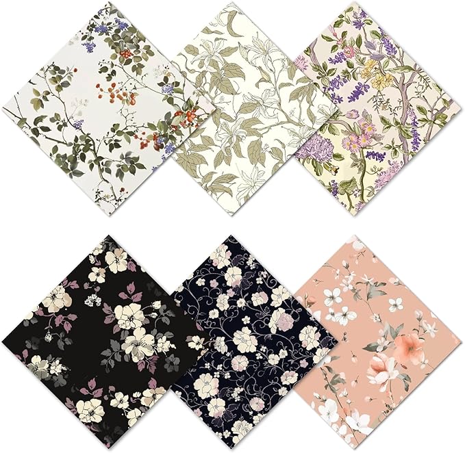 CREATCABIN 6 Packs Thickened Glasses Cleaning Cloth Elegant Flower Design