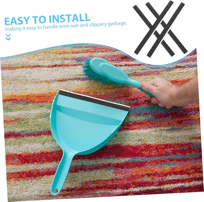 HANABASS 4pcs Rubber Dustpan Edge Strips Replacement Pressing Strips for Enhanced Sealing and Quiet Cleaning Fit Soft Edges for Efficient Dustpan Performance