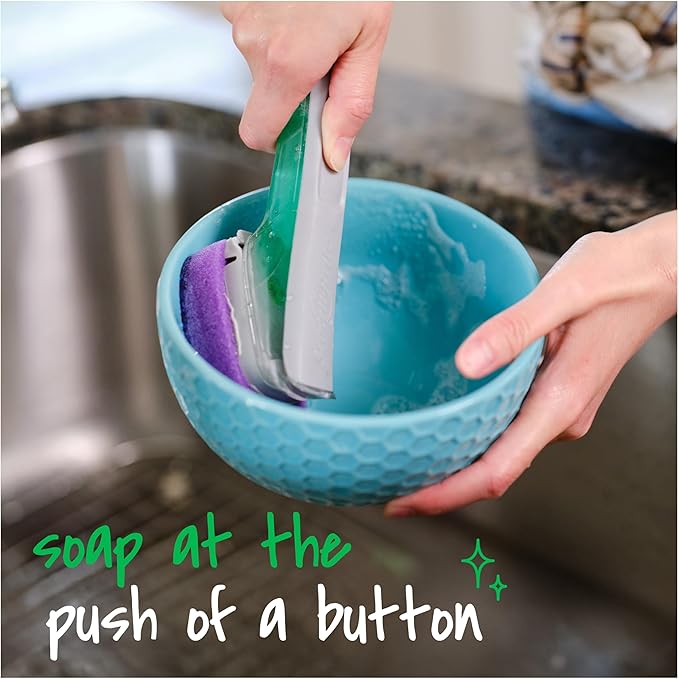 Scotch-Brite Scrub Dots Dishwand Refills for Cleaning Kitchen, Bathroom, and Household, Non-Scratch Refills Safe for Non-Stick Cookware, 2 Dishwand Refills