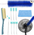 XANGNIER Fan Cleaning Brush Tools Set,10 Pcs Fan Cleaner for Stand up Fan/Desk/Window Exhaust/Box/Oscillating/Standing/Floor/Clip on/Wall/Table/Wall Mount/Pedesta Fan,Bendable Cobweb Duster Remover