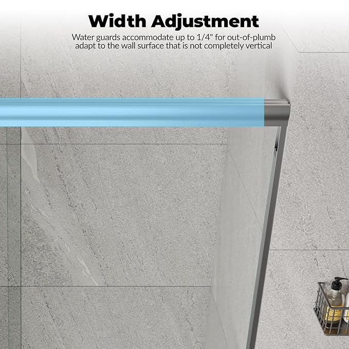 56"-60" W x 72" H Double Sliding Shower Door - Semi-Frameless Bypass Bathroom Door with 1/4"(6mm) Tempered Glass, Brushed Nickel Finish, for Walk-in Shower & Bathroom