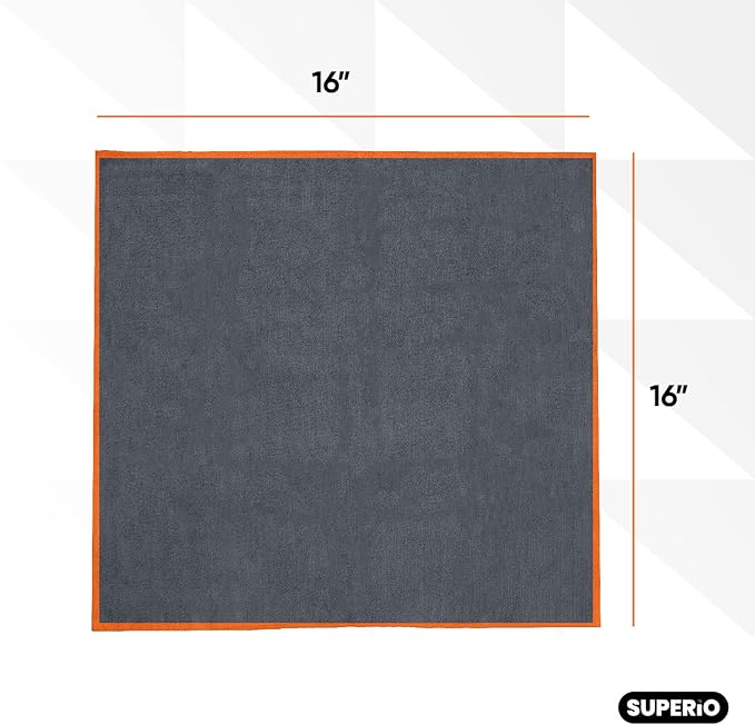 Superio Microfiber Cleaning Cloth for Cars, Kitchen Cleaning Rags for Housekeeping, 16" Micro Fiber Towels for House, Bathroom Absorbent All-Purpose Streak-Free lint-Free Wash Cloths (3 Grey)