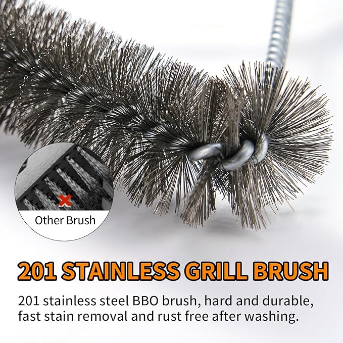 Grill Brush,BBQ Cleaner Accessories, Safe Wire Bristles Barbecue Cleaning Brush for Outdoor BBQ Grill, Gas & Charcoal Grilling Grates