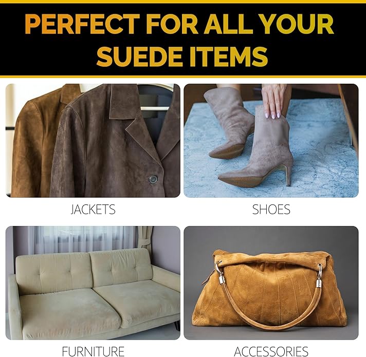 Suede Cleaner Kit – Premium Shoe Cleaner for Suede & Nubuck Shoes, Boots, Bags, Purses & Furniture – Safe, Non-Toxic Formula with Brush & Towel – Removes Stains, Salt & Dirt – 200ml