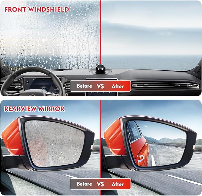 Automotive Oil Film Cleaning Brush, Upgraded Antifog & Rainproof Glass Cleaning Board, Reusable Glass Oil Film Remover for Car Windows & Windshields (White)